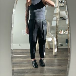 ISSEY MIYAKI PLEATS PLEASE FRONT PLEAT PANTS BLACK